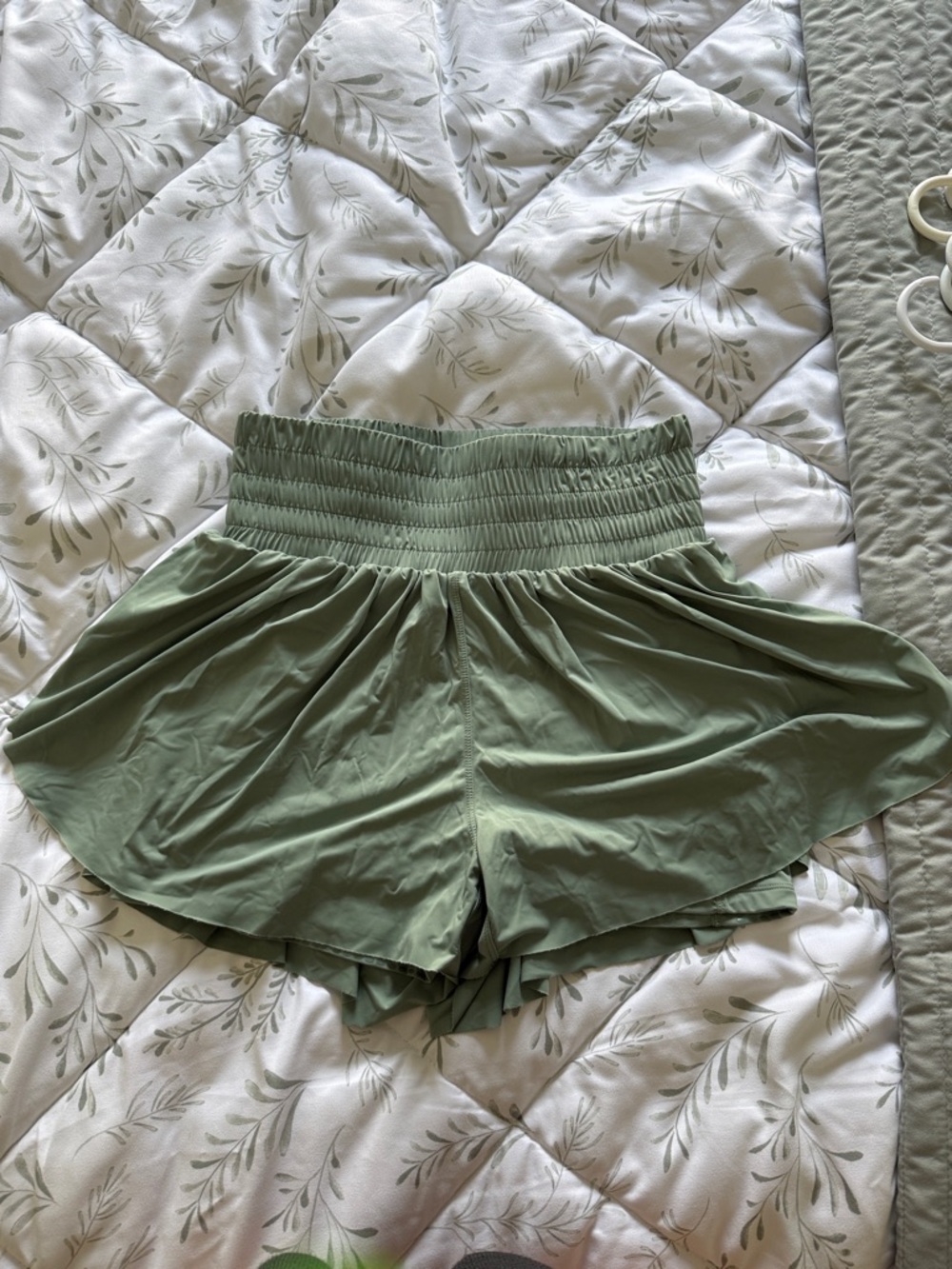 High-Waist Sage Green Women’s Athletic Running Tennis Shorts